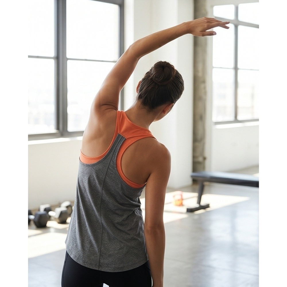 Threads‎ 4 Thought M Active Tank Charcoal Cosmic Peach SA022750 Medium NWT